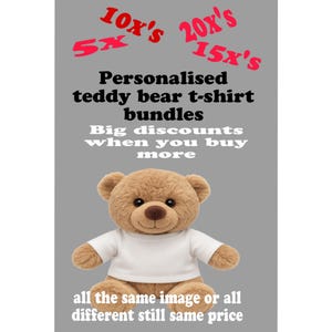 personalised Teddy bear t-shirt bundles