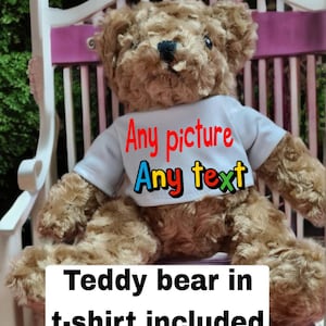 Teddy bear with a personalised t-shirt