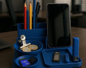 Organizador de escritorio imprimible en 3D: Almacenamiento de oficina moderno - Archivo STL (Descarga digital)