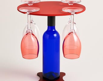 Portacopas de vino, modelo 3D (archivo STL) / Botellero / Decoración elegante para bar o hogar