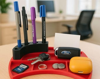 Organizador de escritorio impreso en 3D / Portalápices, llavero y organizador de accesorios / Archivo digital STL
