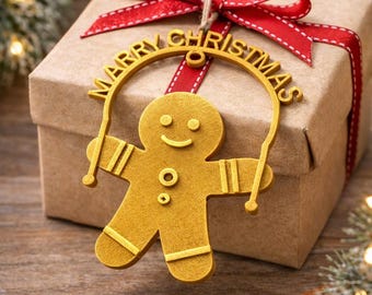 Adorno navideño de hombre de jengibre STL / Impresión 3D / Decoración de pared navideña / Decoración de caja de regalo / Descarga digital