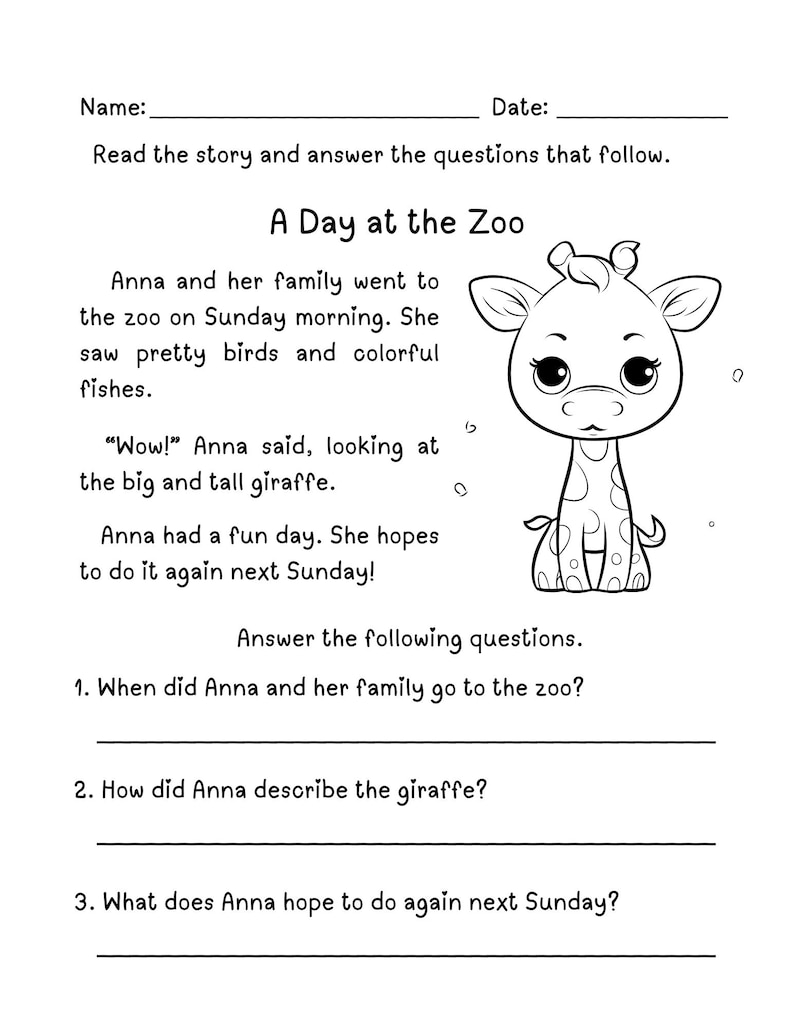 30 Reading Comprehension Worksheets Kindergarten Printable Reading ...