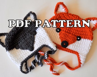 PDF PATTERN - Foxy Wolfie Hat