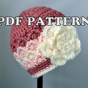 PDF PATTERN Crochet Diamond Lattice Hat image 1