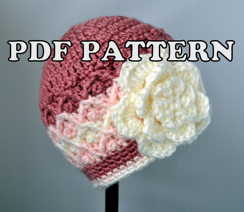 PDF PATTERN Crochet Diamond Lattice Hat image 1