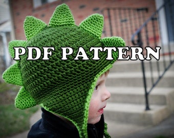 PDF PATTERN - Dapper Dino Crochet Hat
