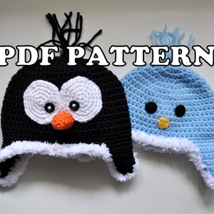 PDF PATTERN - Crochet Penguin Birdy Hat