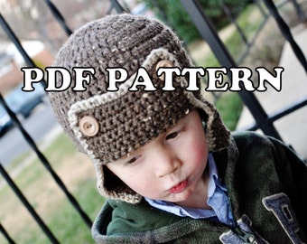 PDF PATTERN - Crochet Aviator Bomber Hat