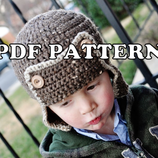 PDF PATTERN - Crochet Aviator Bomber Hat