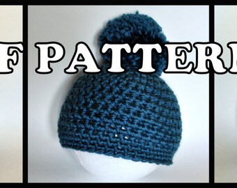 PDF PATTERN - Chunky Pom Pom Hat Three Ways