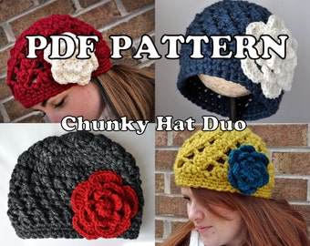 PDF PATTERNS - Chunky Hat Duo