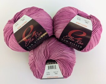 Ella Rae Sun Kissed Cotton DK yarn, tonal color Grape Sundae (SK-03)