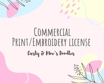 Limited Commercial Print and Embroidery License (Clipart sold separately)