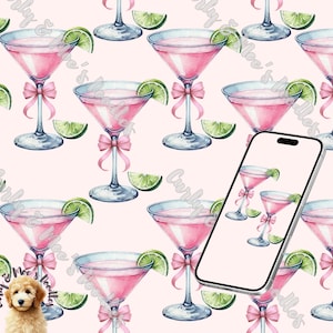 Seamless Cosmopolitan, Cosmo Wallpaper | Digital Wallpaper, Coquette, Cosmo, Digital Designs, Download Set of Three