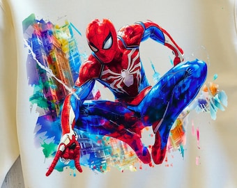 Watercolor Superhero Clipart, Splash Art PNG (Digital Download)