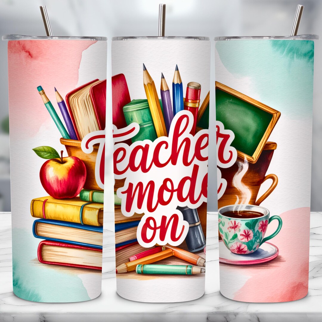 Teacher Tumbler Wrap Png, Teacher Appreciation 20 Oz Skinny Tumbler ...
