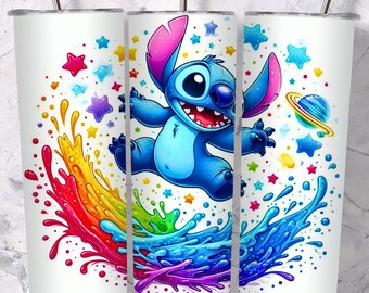 Watercolor Cartoon Tumbler Wrap: 20oz Skinny Sublimation Design (PNG Digital File)