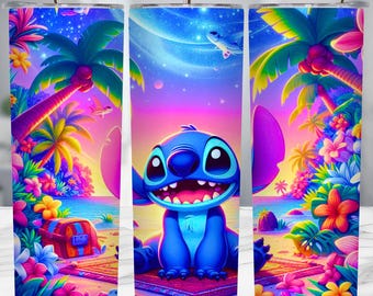 Summer Vibes 20oz Tumbler Wrap PNG Sublimation Design Digital Download