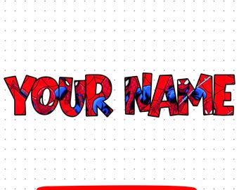 Nome personalizzato da supereroe PNG, nome personalizzato da eroe digitale, compleanno di famiglia PNG personalizzato, nome personalizzato da eroe junior a tema Spider-Man MCU PNG