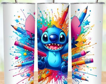 Envoltorio para vaso con diseño de dibujos animados "Regreso a clases": Diseño de sublimación de 20 oz (archivo digital)