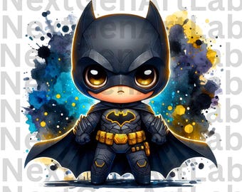 Chibi Superhero PNG, Kids Cartoon Design (Digital Download)