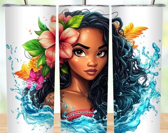 Princess Cartoon Tumbler Wrap Sublimation Design (PNG Digital Download 20 Oz Tumbler