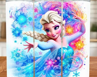 Bicchiere Cartoon Splash: design sottile da 20 once con stampa a sublimazione (download digitale PNG)