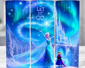 Princess Watercolor Tumbler PNG: 20oz Skinny Sublimation Design (Digital File)