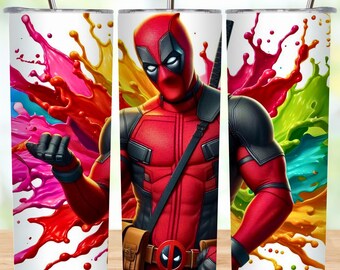 Envoltorio para vaso de superhéroe: Diseño delgado de sublimación de 20 oz (descarga digital)