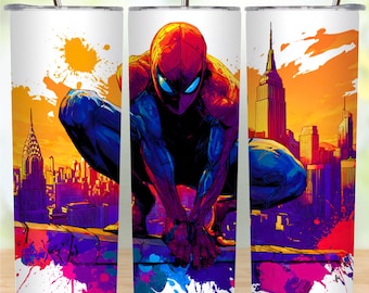 Superbohaterski kubek do pakowania: Komiksowy, 20-uncjowy, chudy kubek PNG (pobieranie cyfrowe)