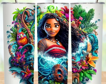 Princess Tumbler Wrap PNG: Cartoon Movie Character Design (Digital Download, 20 Oz Tumbler Sublimation)