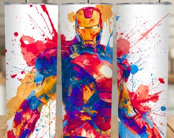 Iron Man Tumbler Wrap: superheldsublimatieontwerp (digitale download)
