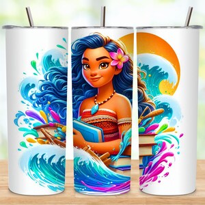 Cartoon Movie Character Tumbler Design, 20 Oz Princess Tumbler Wrap PNG, Straight Tumbler Sublimation PNG Download