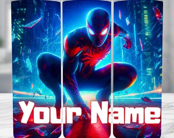 Custom Superhero Tumbler Wrap: 20oz Skinny Tumbler Design (PNG Digital Download)