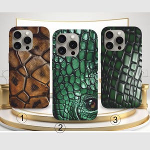 Funda para iPhone con estampado de piel de reptil exótico: textura de cocodrilo y serpiente
