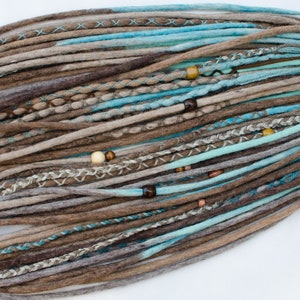 Wool Dreadlock Extensions, Arctic Tundra