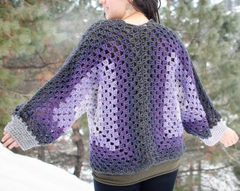 PDF MUSTER, Hexagon Cardigan Häkelanleitung, Häkelanleitung Strickjacke