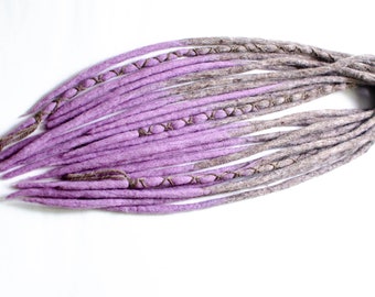 Extensiones de rastas de lana, gris lavanda,