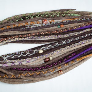 Woodland Fairy Wool Dreadlock Extensions, Double Ended or Single Ended
