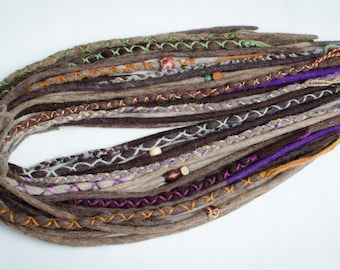 Extensiones de rastas de lana de hada del bosque, doble extremo o extremo único