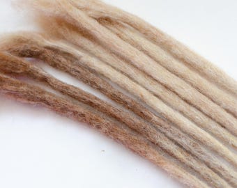 Extensiones de rastas de lana rubia para instalación permanente, color sólido y/o ombré