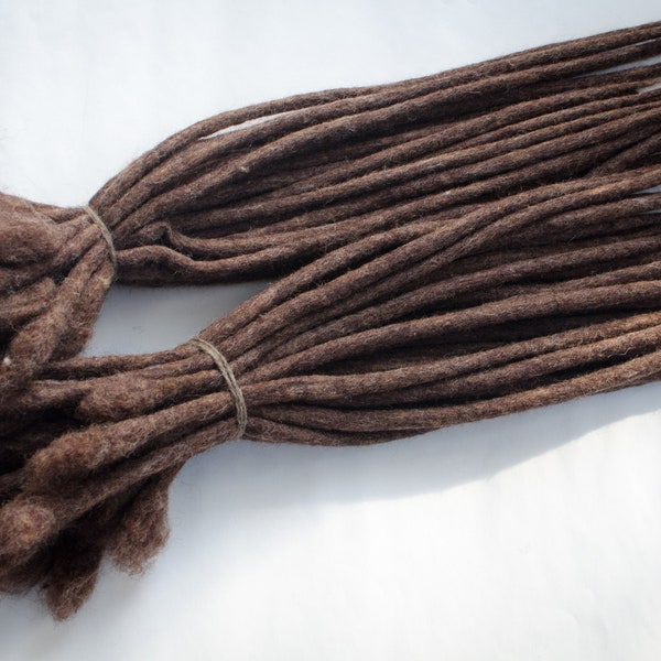 Wool Dreadlock Extensions for Permanent Installation, Single Ended