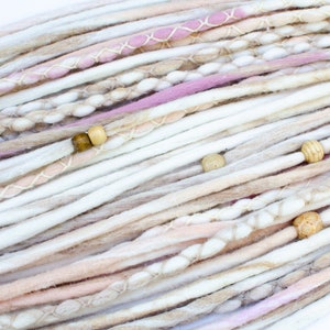 Wool Dreadlock Extensions, Plumeria. Double Ended or Single Ended