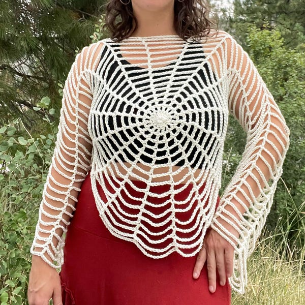 Crochet Spider Web Top, Written Pattern Only. Halloween Crochet