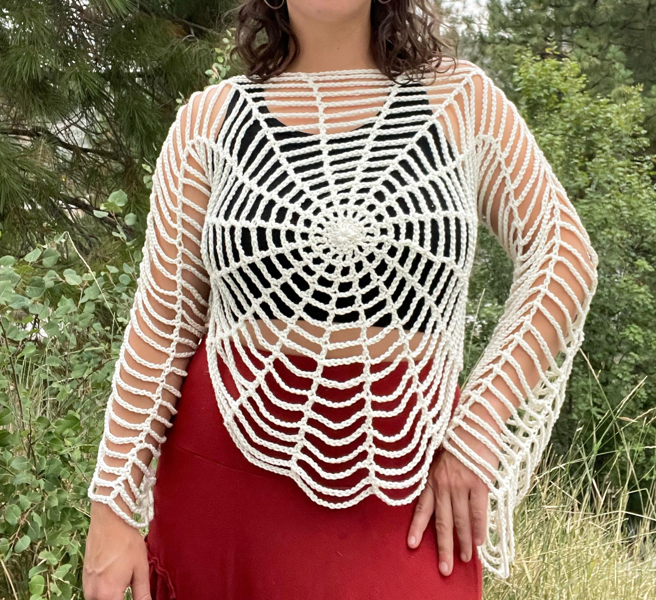 Crochet Spider Web Top, Written Pattern Only. Halloween Crochet - Etsy