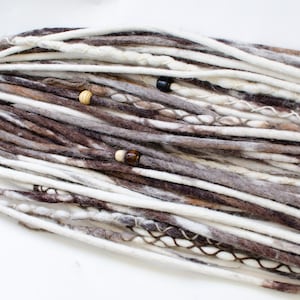 Wool Dreadlock Extensions, Bunny Coat, Single or Double Ended