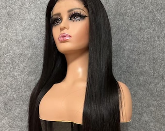 7x7 HD Lace Closure Wig Glueless Preplucked Brazilian Virgin Human Hair Unit Thick Density Silky Straight Lace Unit Gift for Women Daily