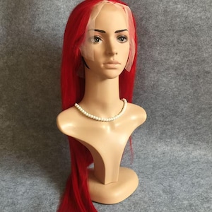 レッドストレートヘアフルレースフロントウィッグバージンヒューマンヘア透明レースクロージャーウィッググルーレスすぐに着用可能黒人女性用