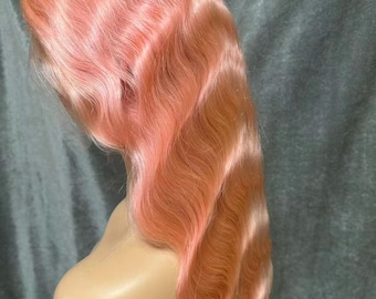 Rose goudroze menselijk maagdelijk remy-haar: pruik met volledige vetersluiting aan de voorkant transparant kant body wave eenheid te koop 2026 cadeau